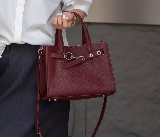 輕奢馬蹄扣小方包-紅色