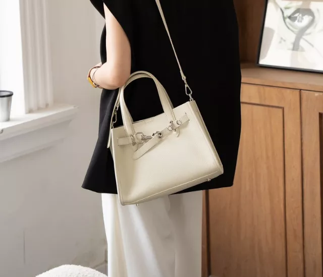 輕奢馬蹄扣小方包-白色