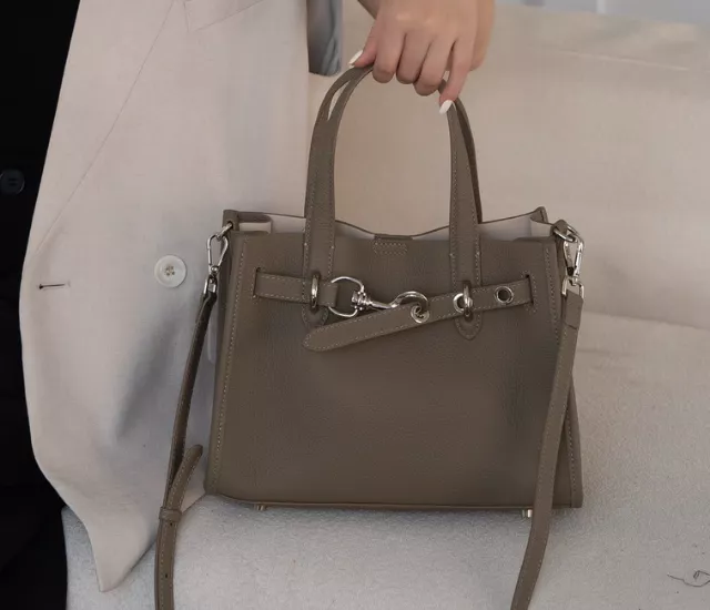 輕奢馬蹄扣小方包-灰色