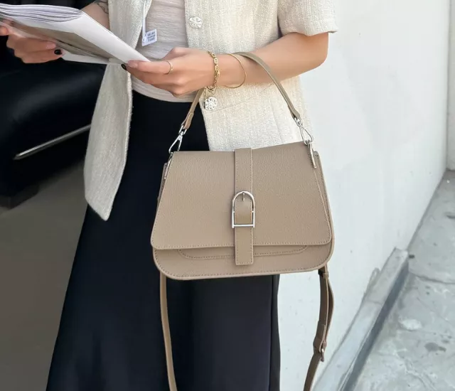 輕奢馬蹄扣小方包-灰色