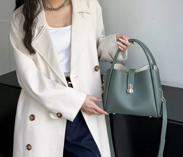 氣質小圓扣提包-綠色