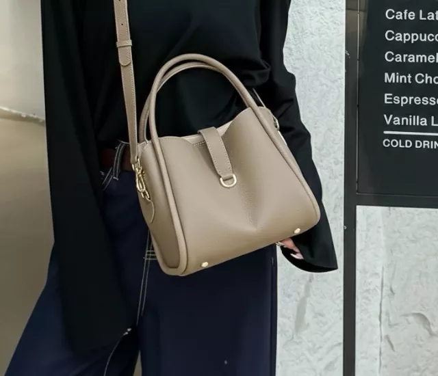 氣質小圓扣提包-灰色