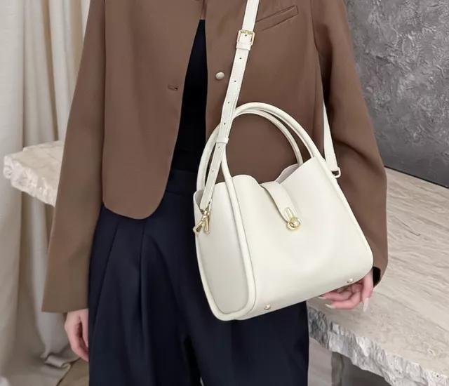氣質小圓扣提包-白色
