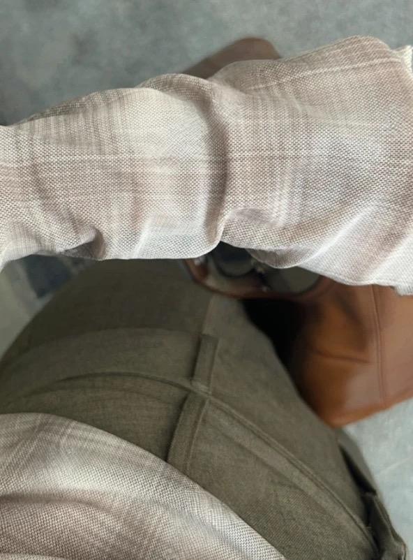 格紋透膚上衣