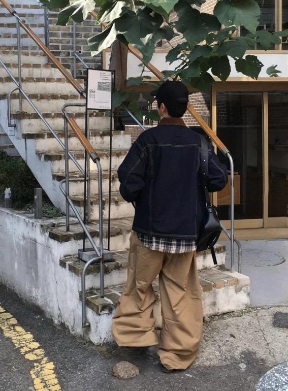 寬鬆感抽繩工裝褲