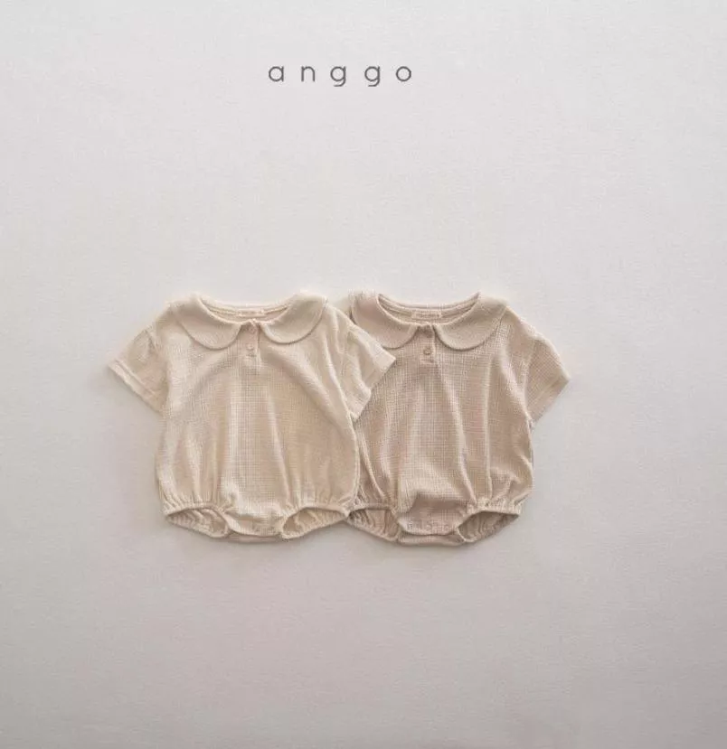 AGO_輕織透氣小圓領連身包屁