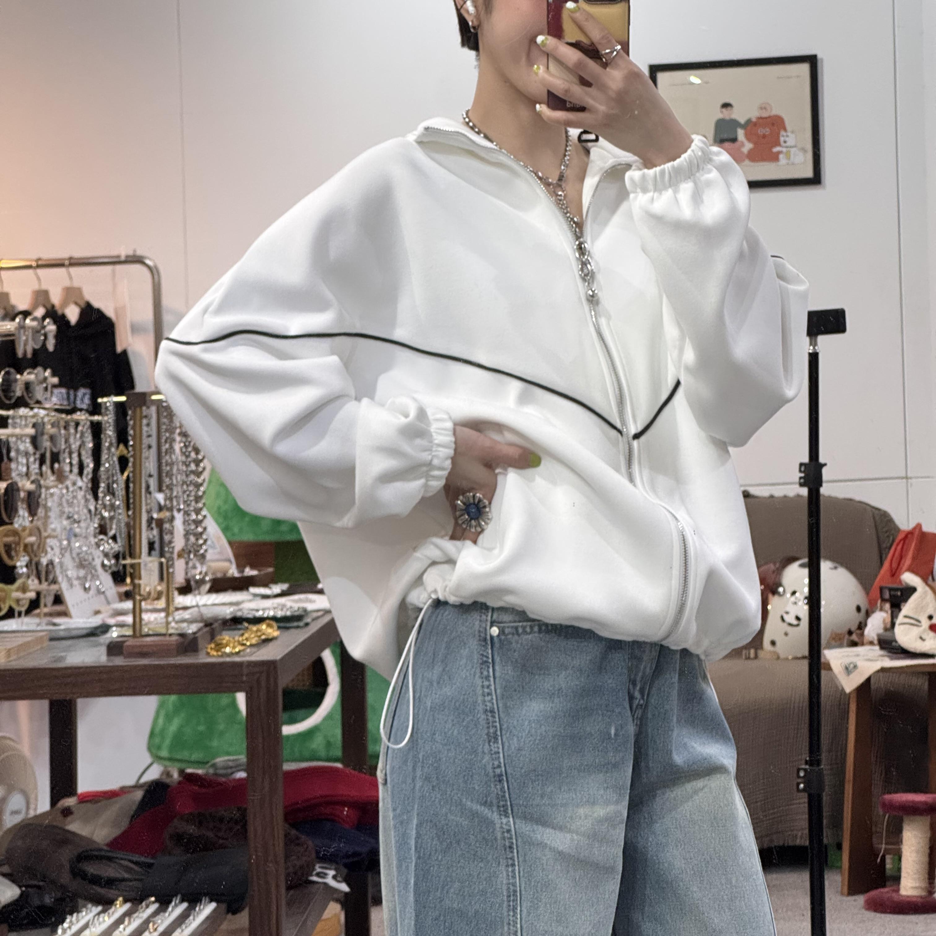 高腰牛仔口袋工裝褲