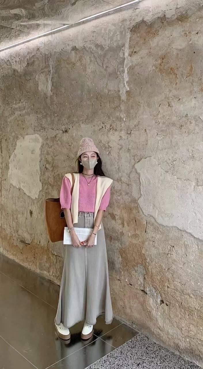 不修邊牛仔長裙