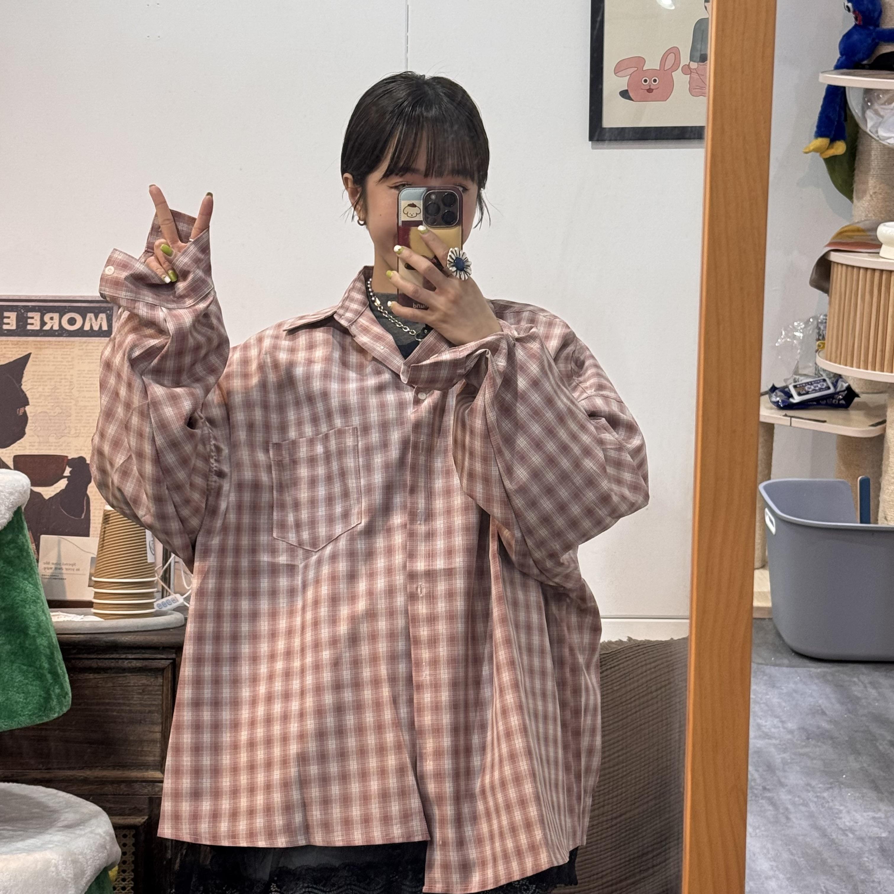 長板格子襯衫
