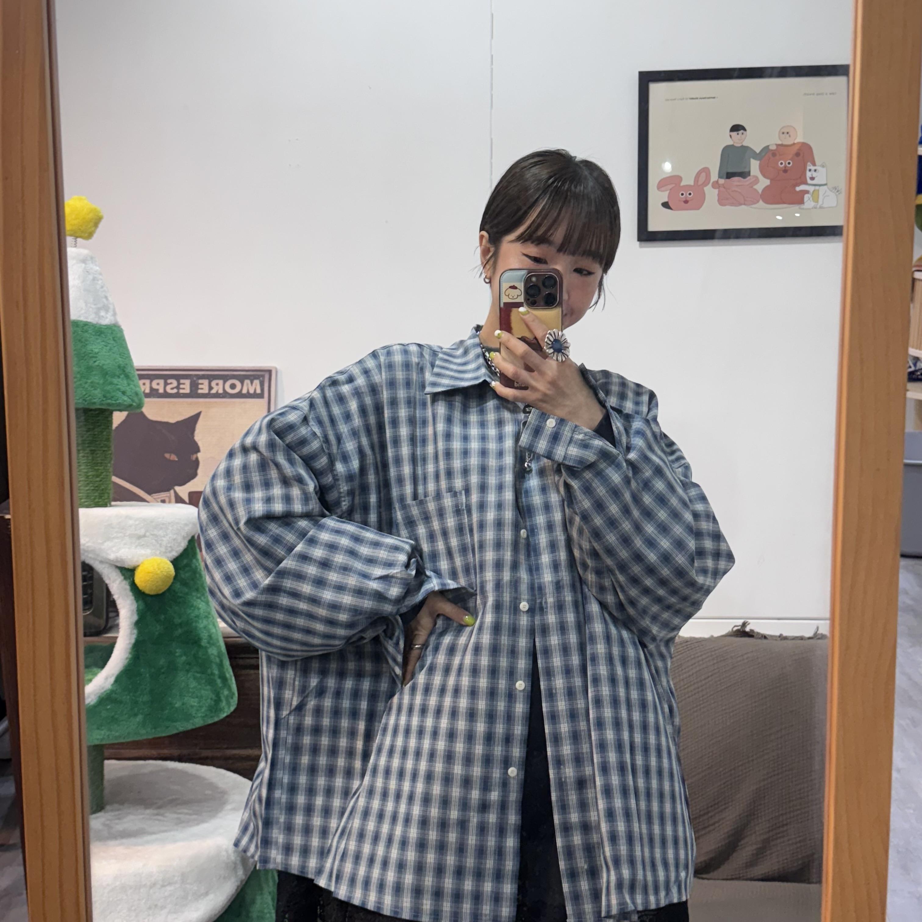 長板格子襯衫