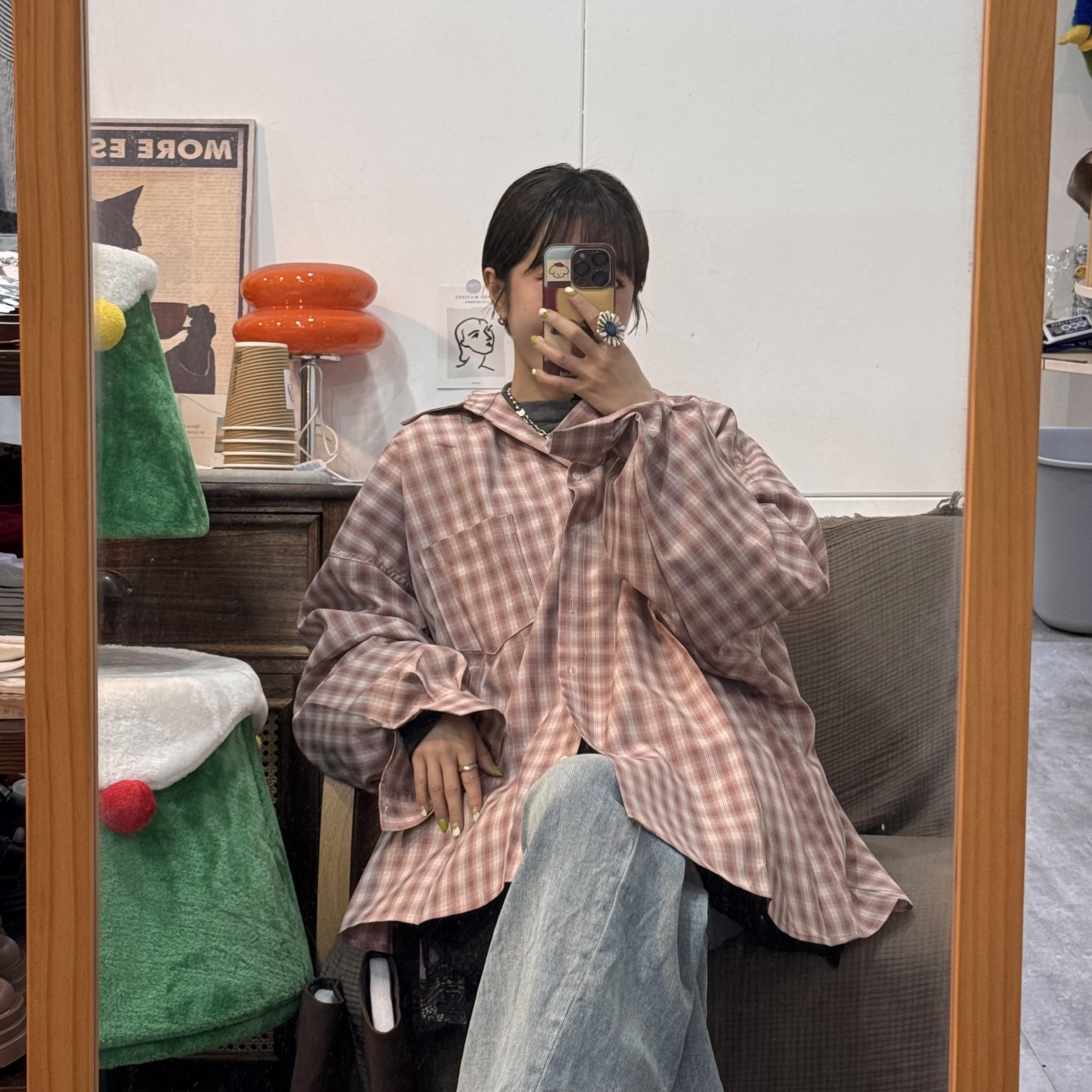 長板格子襯衫