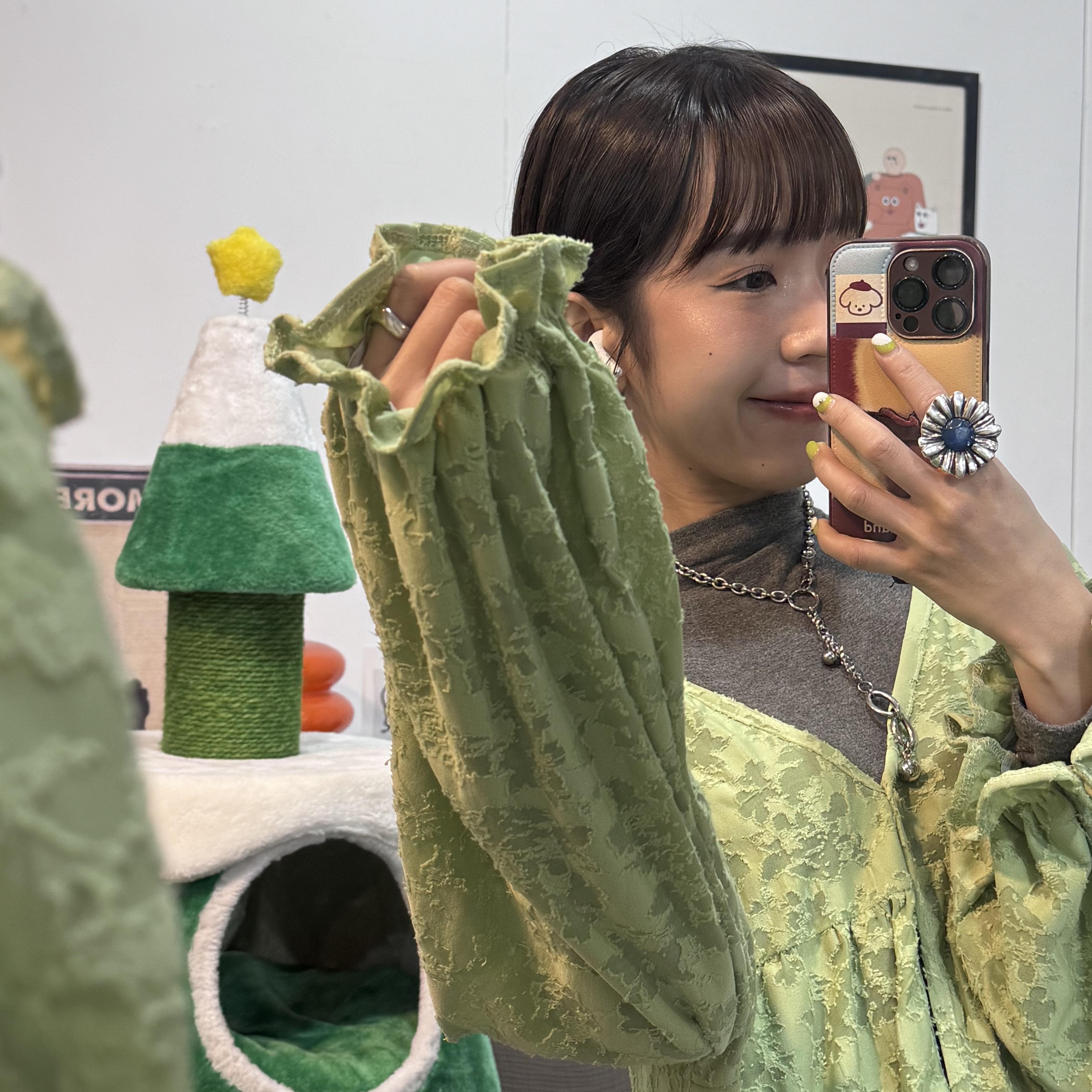 日系蕾絲長版罩衫