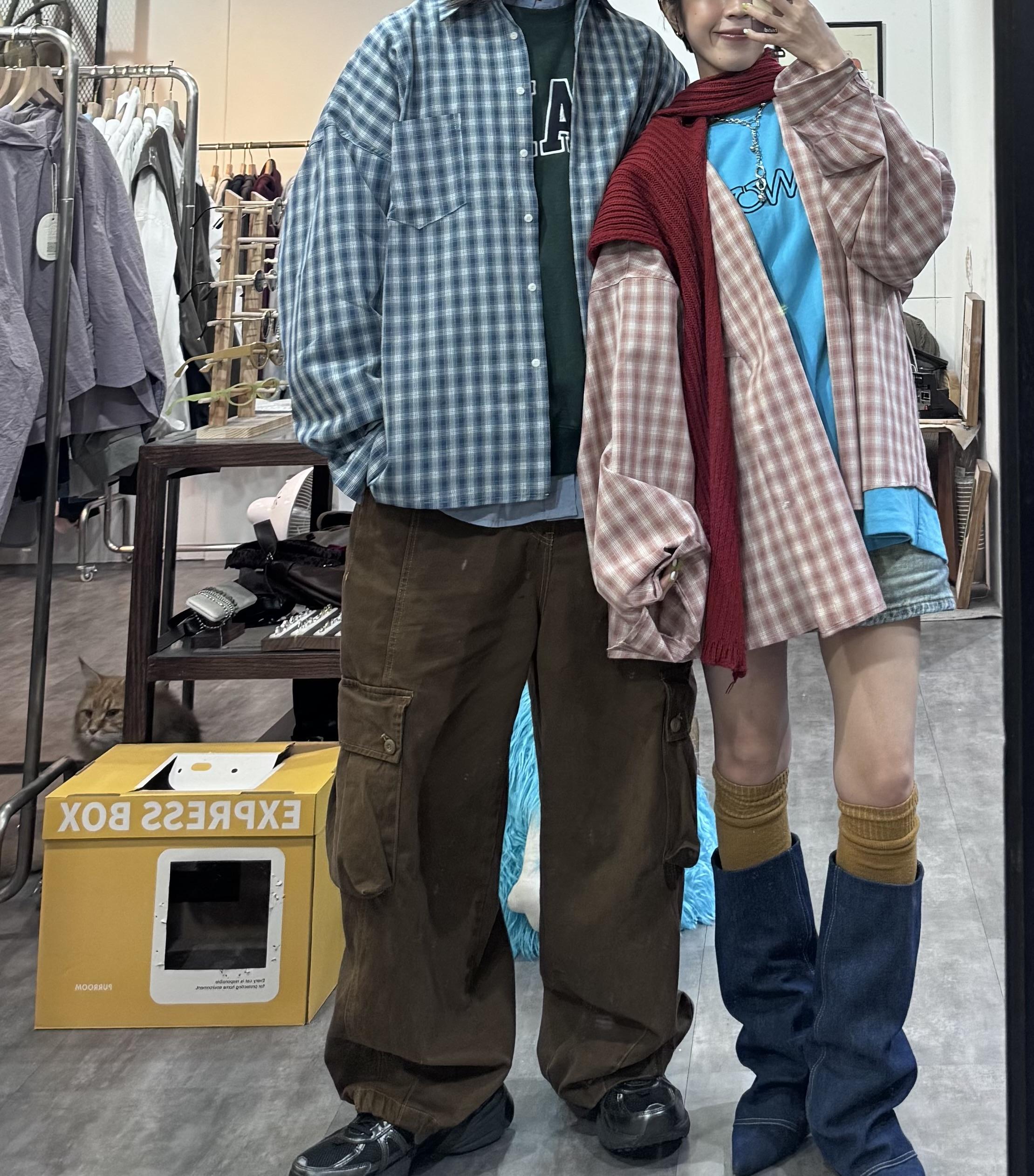 長板格子襯衫