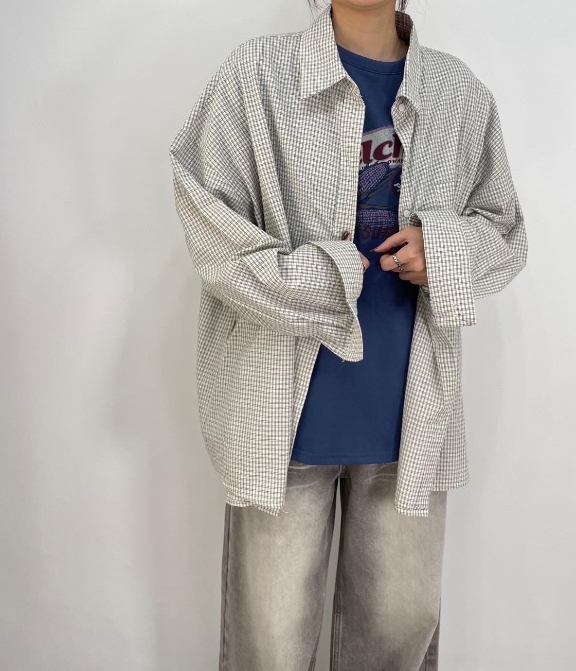 小格長版襯衫