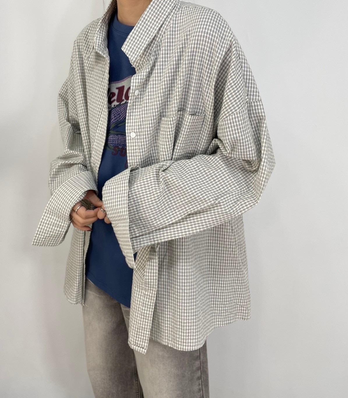 小格長版襯衫