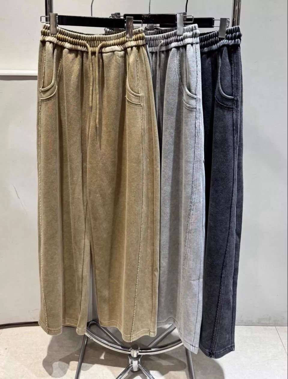 鬆緊厚磅彎刀棉褲