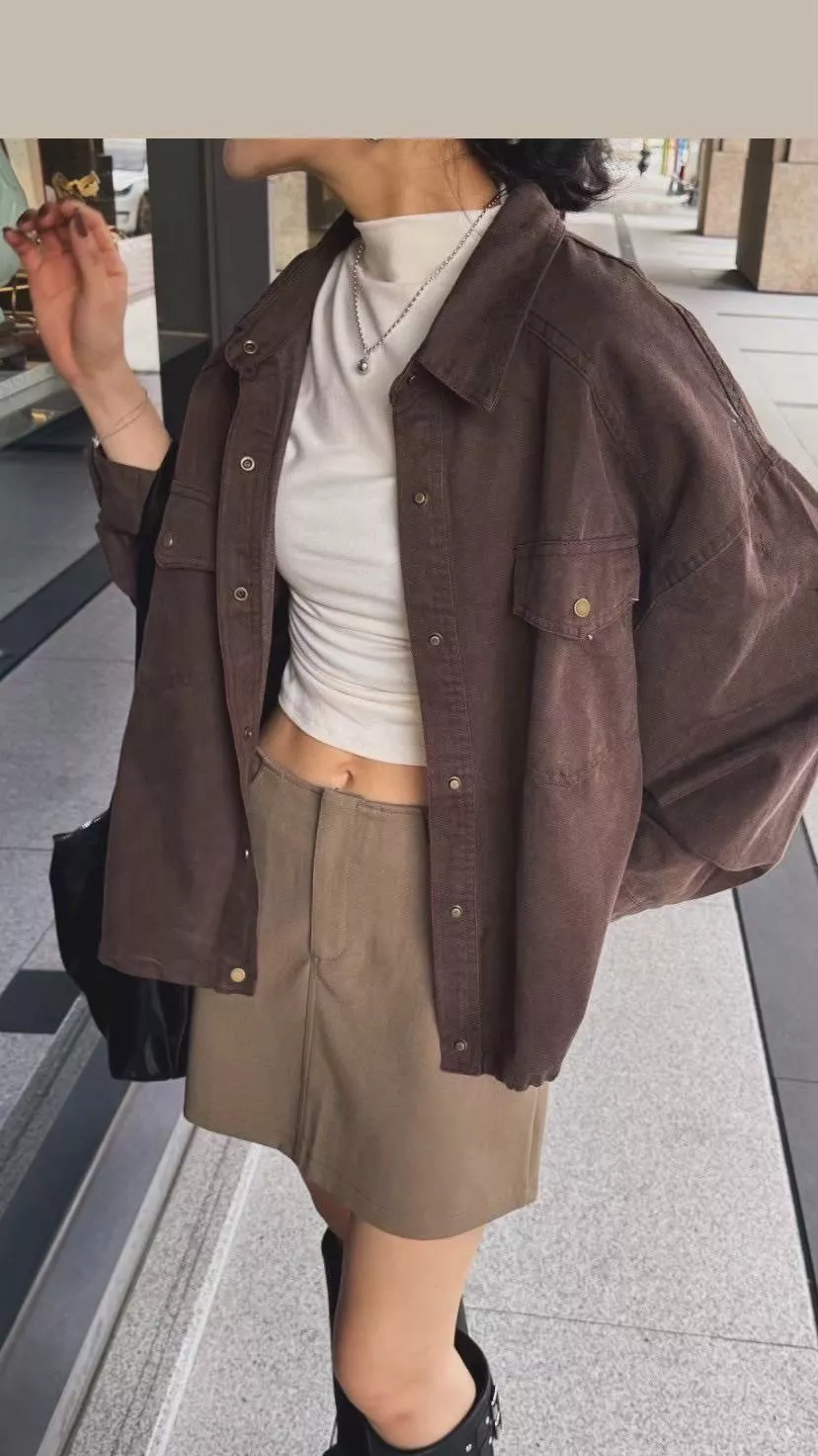 下抽繩牛仔外套