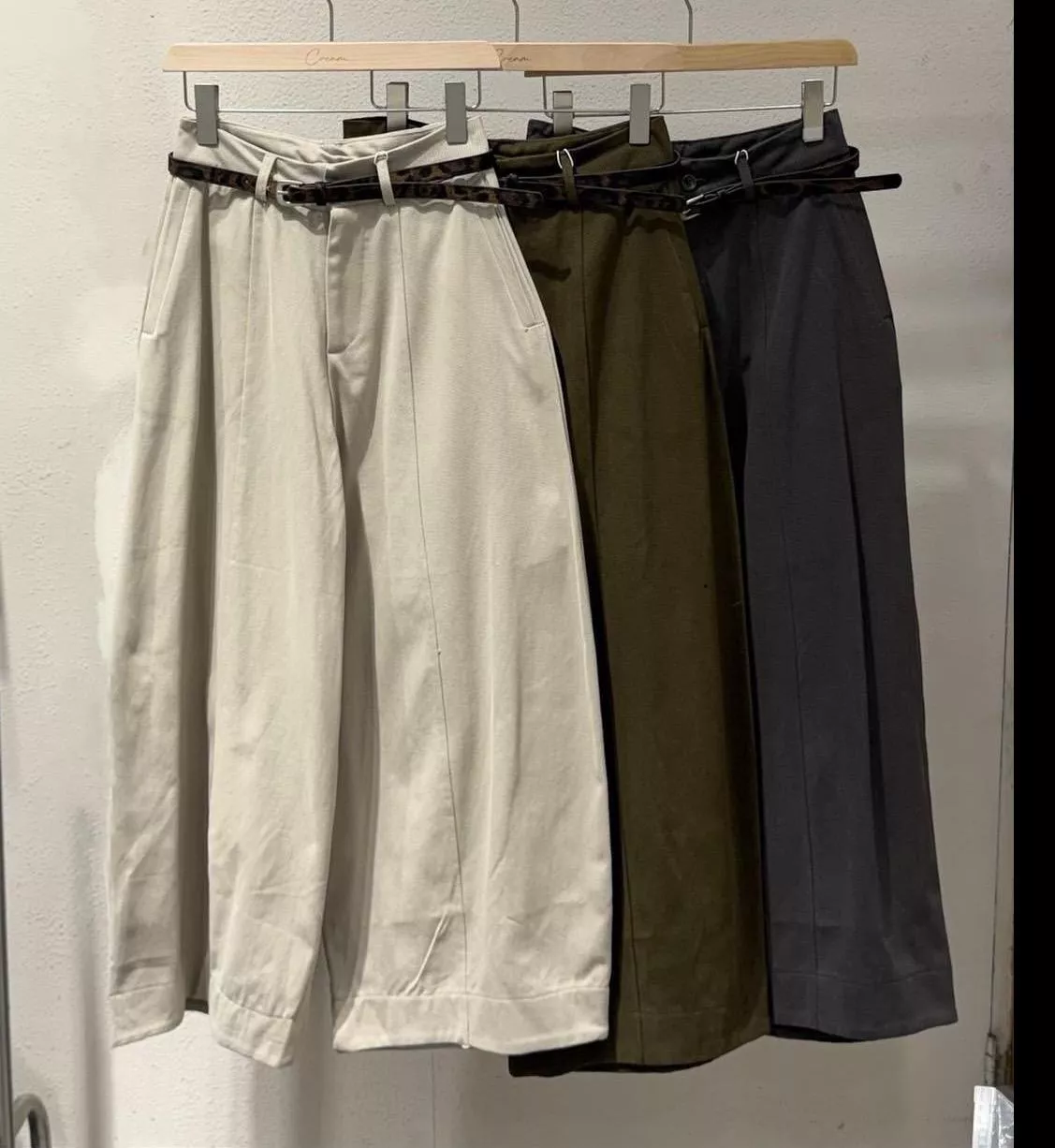 ⚫︎加絨闊腿褲+豹皮帶