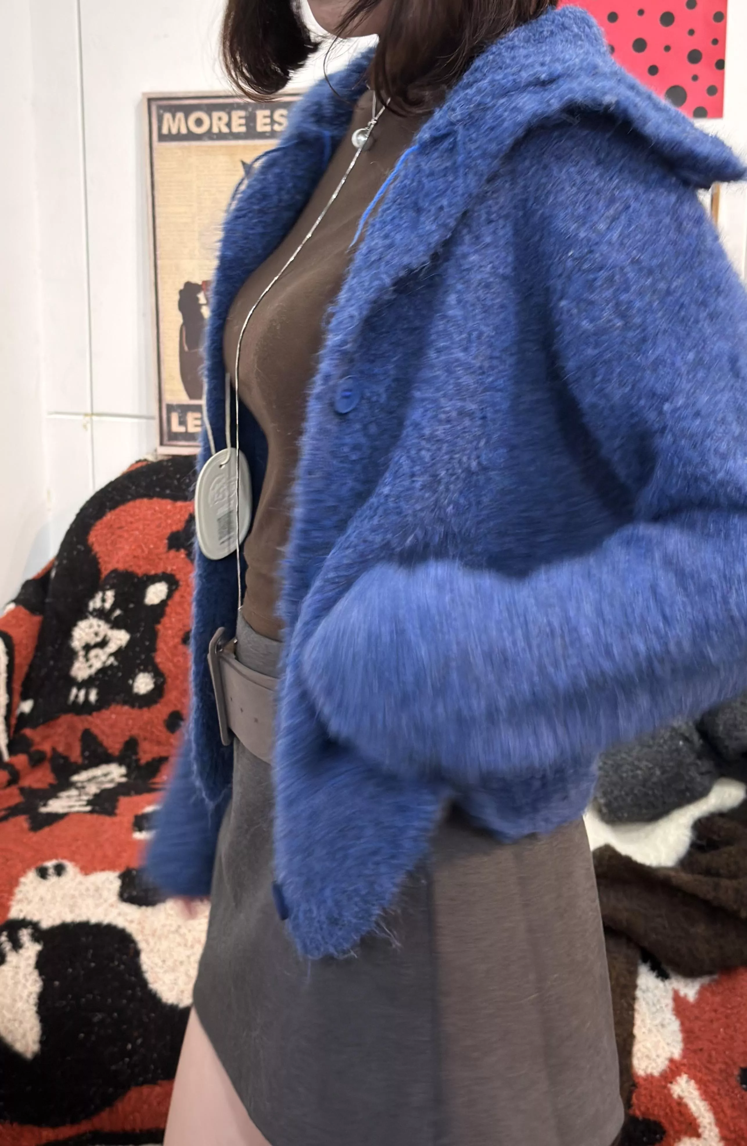 翻領羊毛針織外套