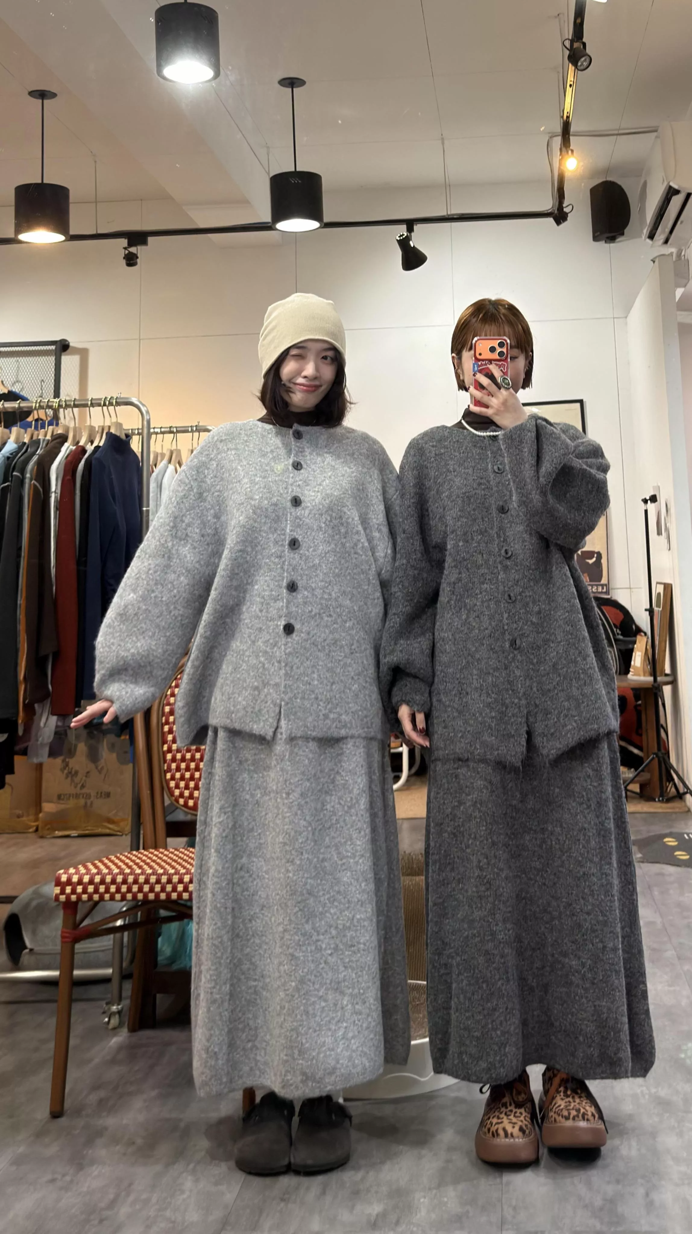 排扣兩穿毛衣套裝