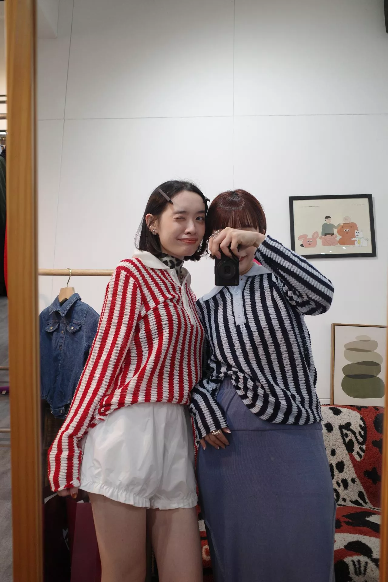 翻領條紋針織衣