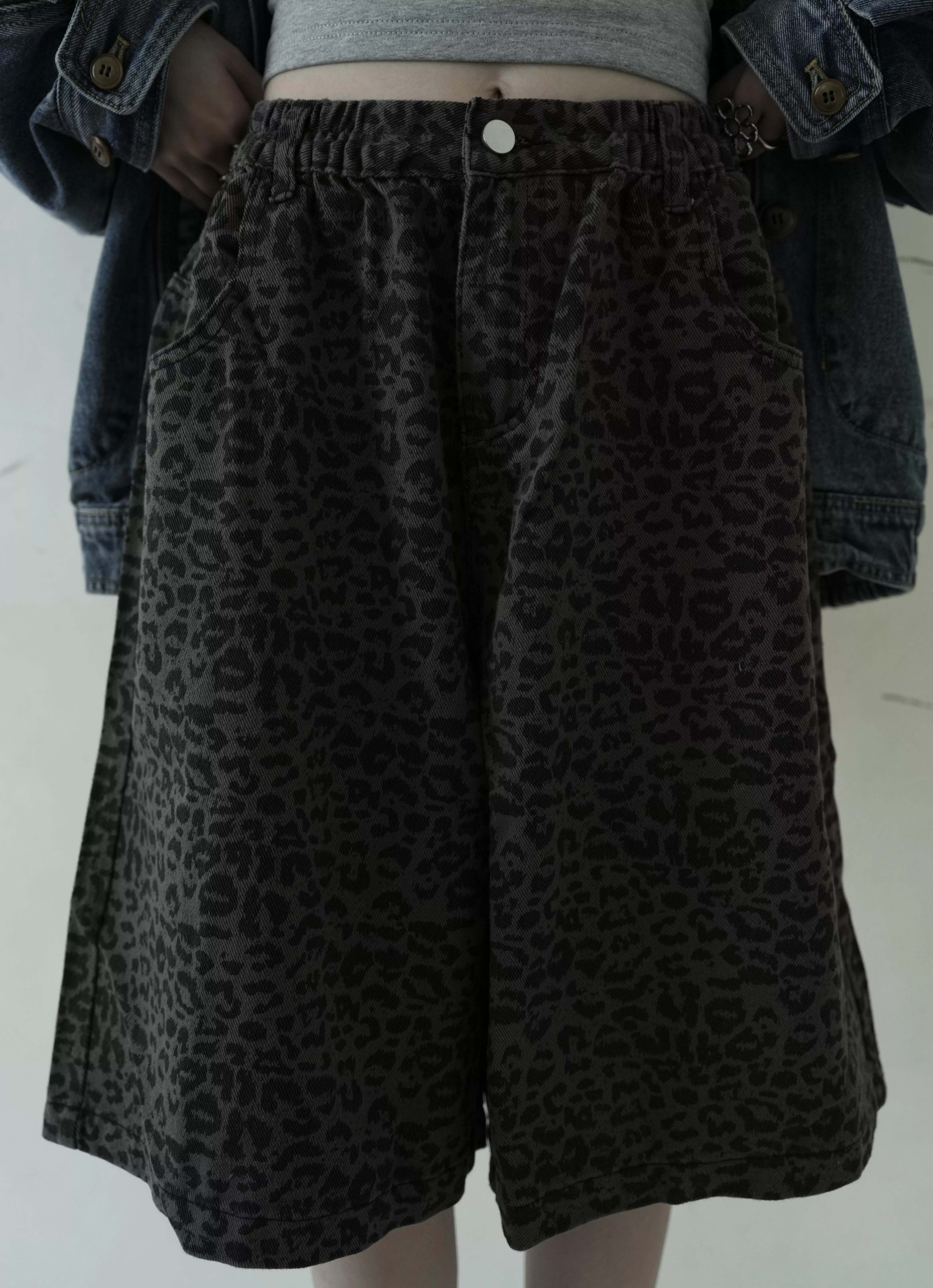 豹紋五分褲