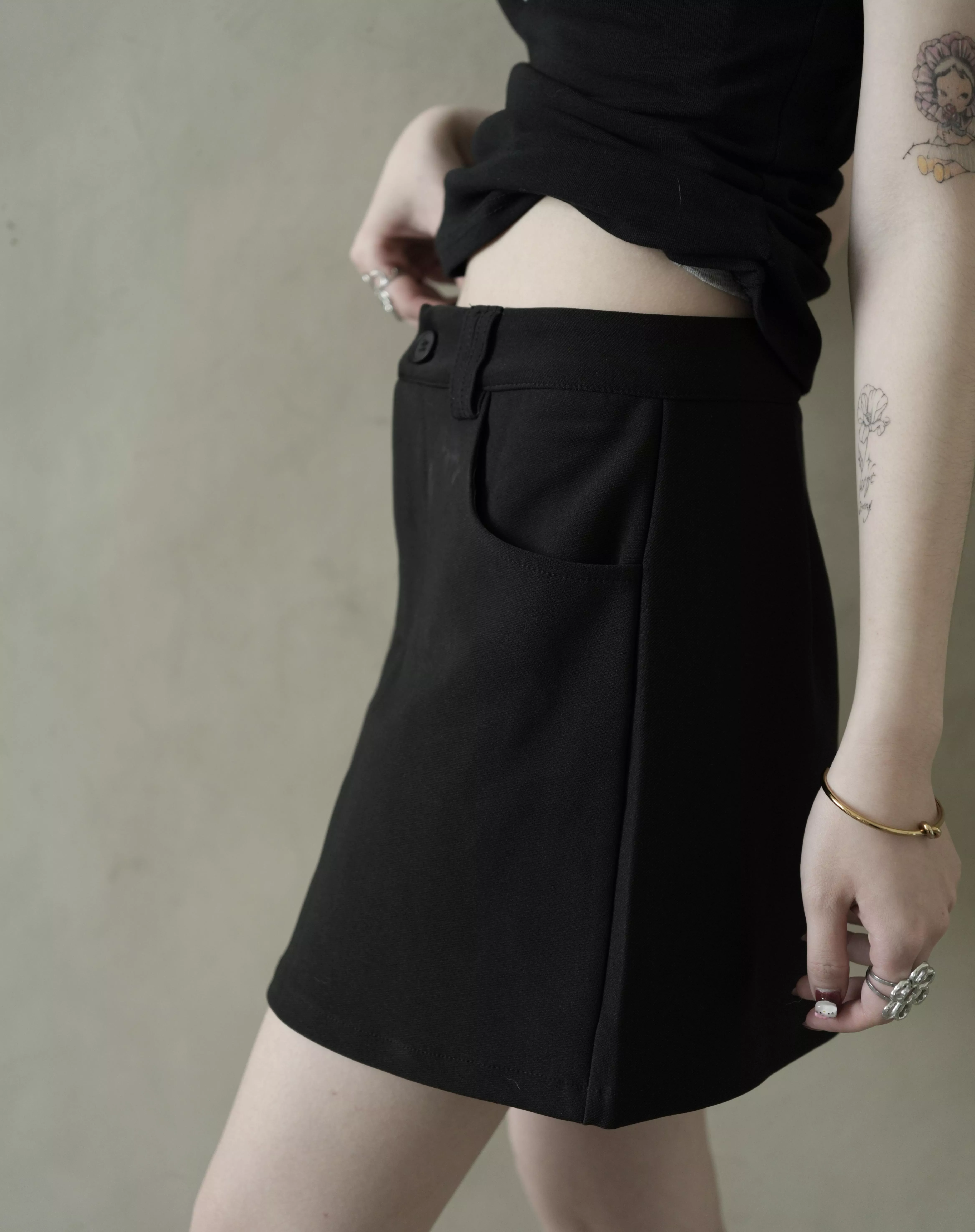 口袋西裝短裙-有內裡