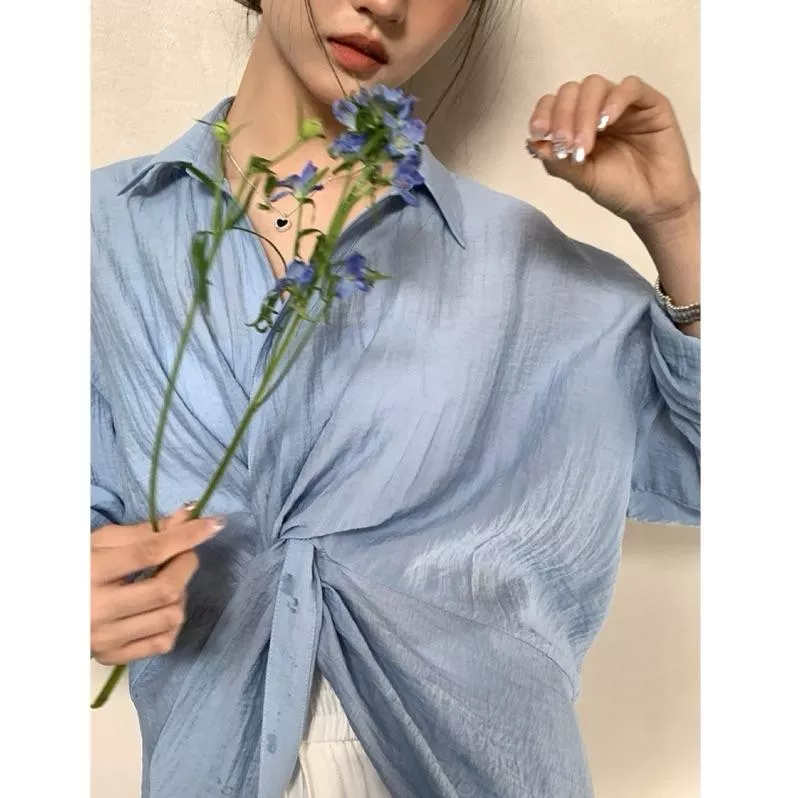 現貨 BeigeClothig✤｜設計感透視扭結襯衫