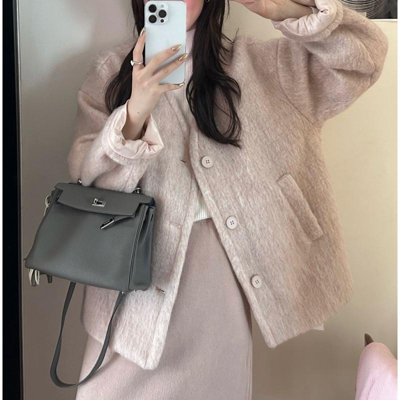 現貨 BeigeClothig✤｜高級感60%羊毛小香風V領秋冬外套
