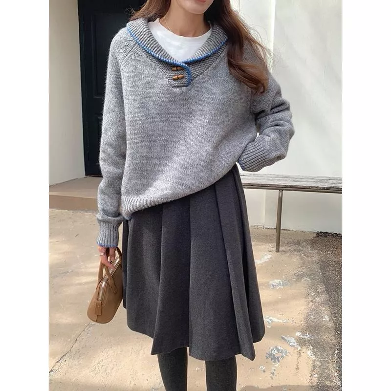 BeigeClothig✤｜早春裙款 甜美復古毛呢百褶裙