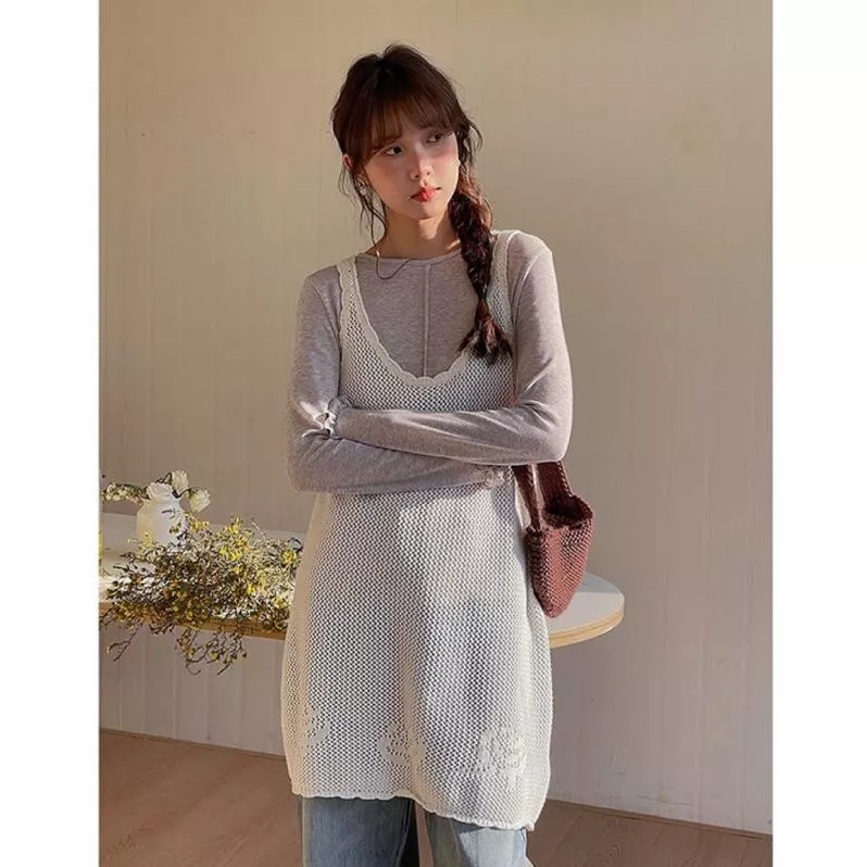 BeigeClothig✤｜𝐌𝐚𝐫.07 唯美感疊穿直筒背心連身裙