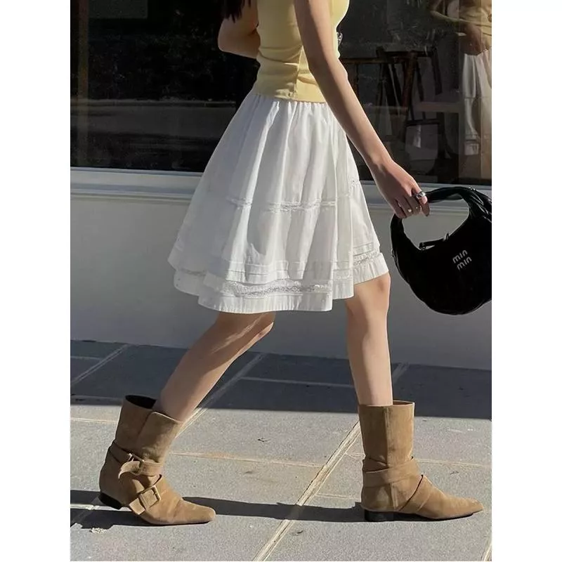 BeigeClothig✤｜𝐌𝐚𝐫.07 芭蕾風蕾絲拼接半身裙