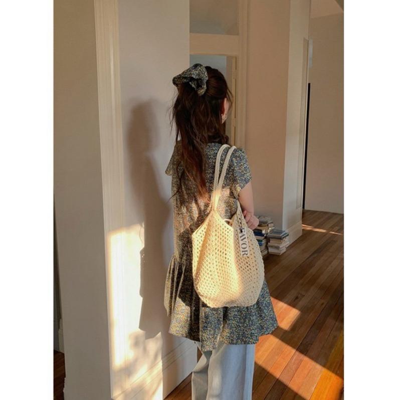 BeigeClothig✤｜𝐀𝐩𝐫.07 𝗔𝗰𝗰𝗲𝘀𝘀𝗼𝗿𝗶𝗲𝘀推薦 網格手工編織鏤空包 沙灘包