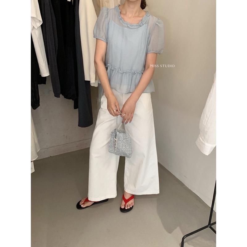 BeigeClothig✤｜𝐀𝐩𝐫.07 夏款柔軟背心+甜美木耳花邊上衣