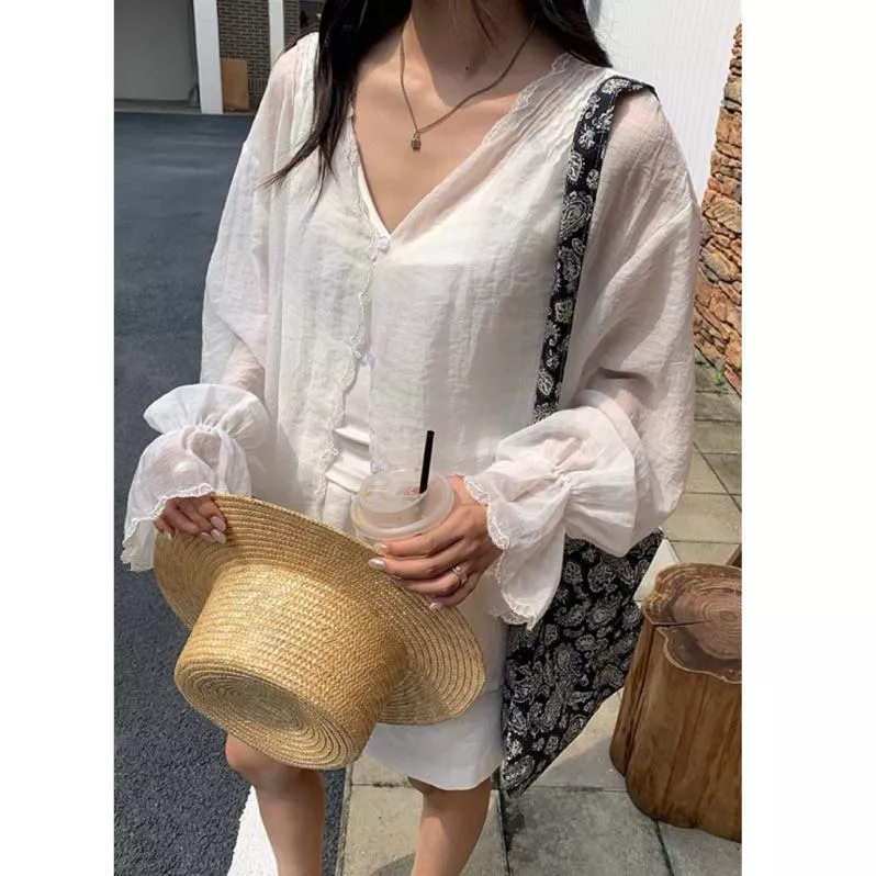 BeigeClothig✤｜𝐌𝐚𝐲.26 甜美舒適薄透長袖上衣