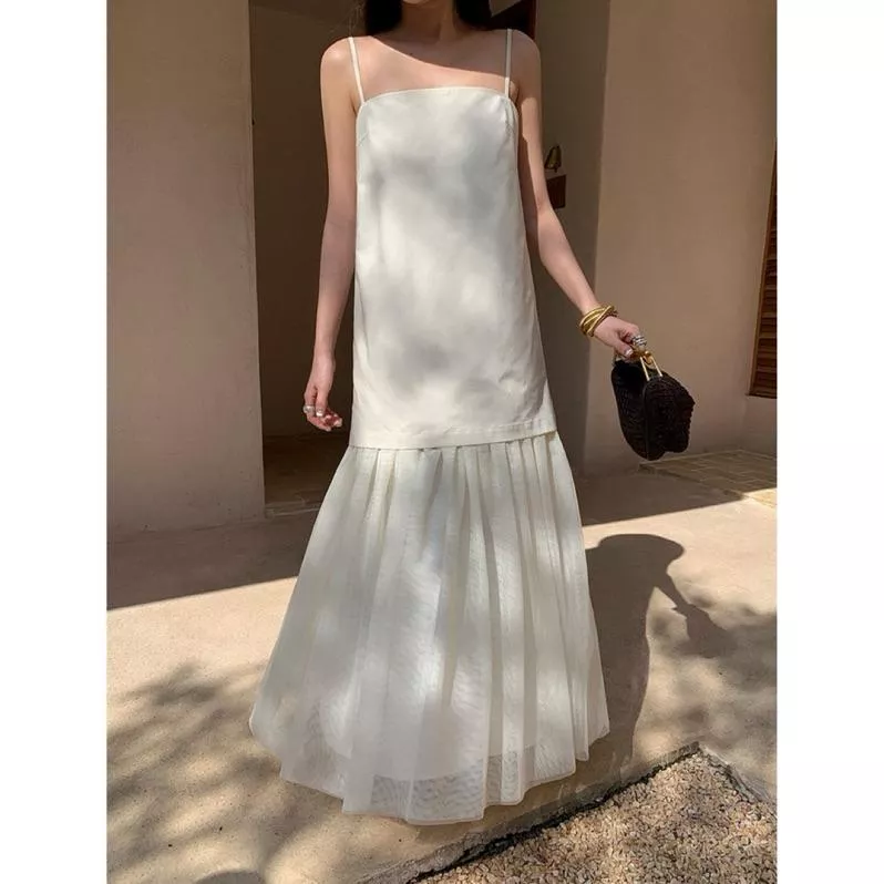 BeigeClothig✤｜𝐉𝐮𝐥𝐲.11 高質感簡約拼接網紗連身洋裝