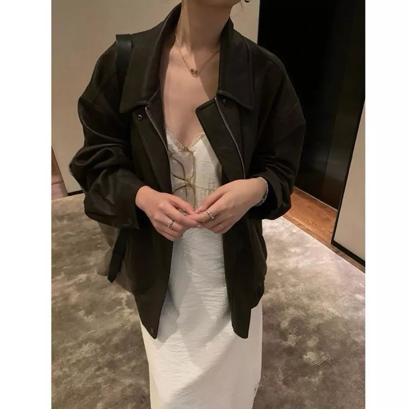 BeigeClothig✤｜𝐒𝐞𝐩.05 必收！復古質感寬鬆皮衣夾克外套