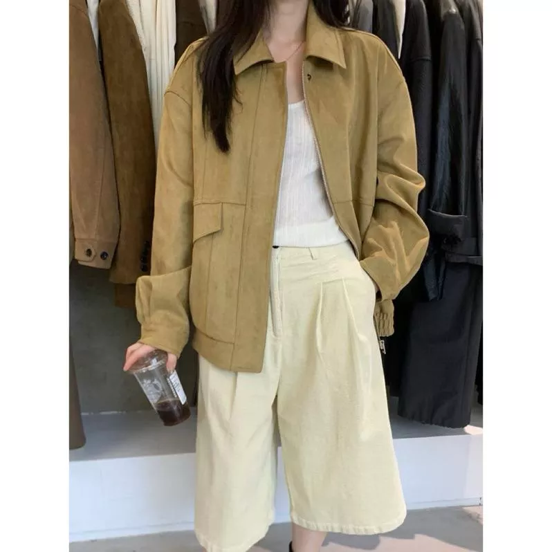 BeigeClothig✤｜𝐒𝐞𝐩.19 秋日外套🍂 復古翻領麂皮夾克外套