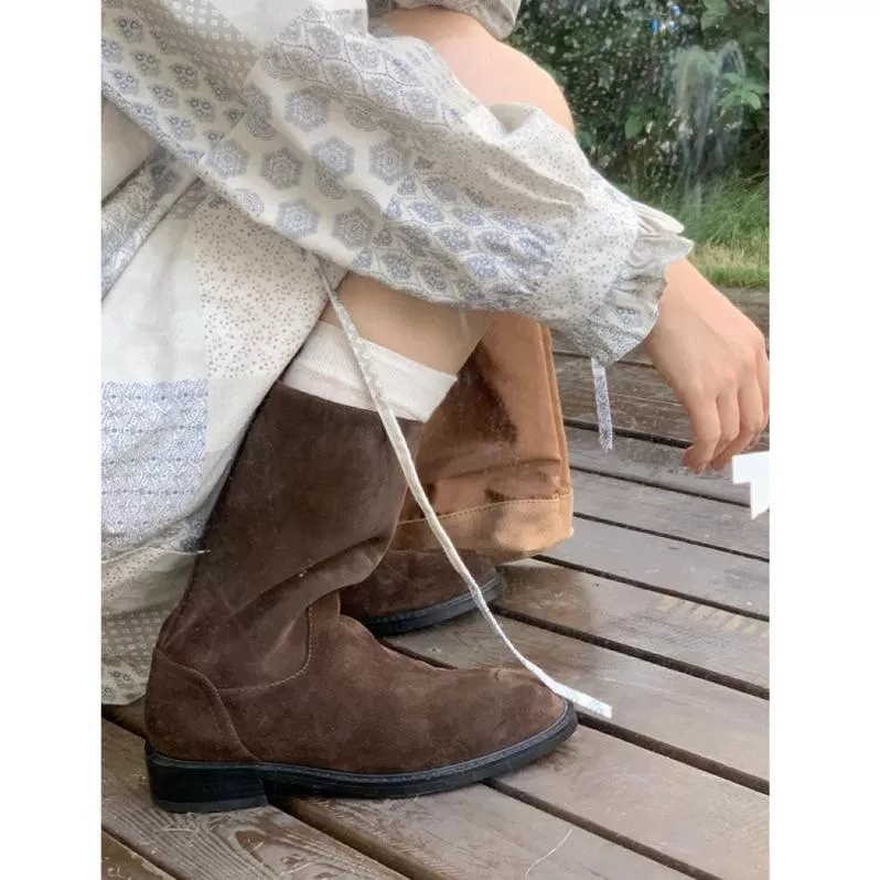BeigeClothig✤｜𝐎𝐜𝐭.03 牛皮 最好的搭配真皮磨砂中筒靴