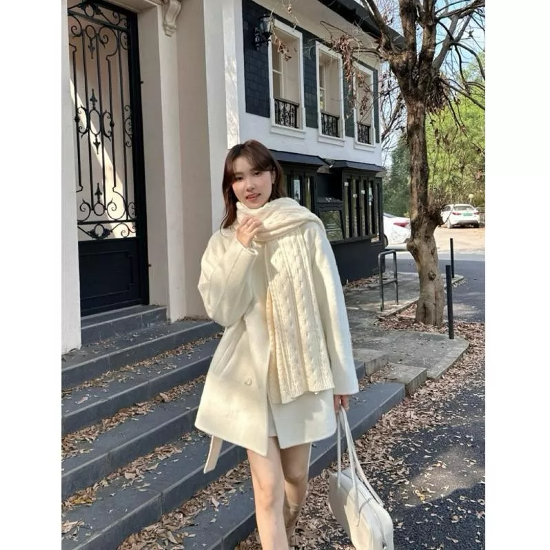 BeigeClothig✤｜𝐍𝐨v.02 配件搭配！極簡百搭軟糯麻花針織披肩圍巾