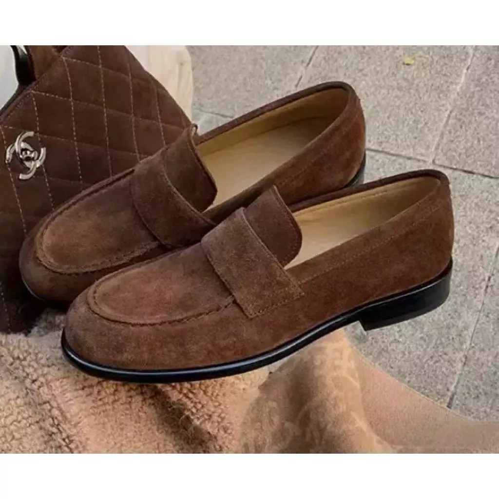 BeigeClothig✤｜𝐍𝐨v.02 真皮！英倫復古磨砂 皮革樂福鞋