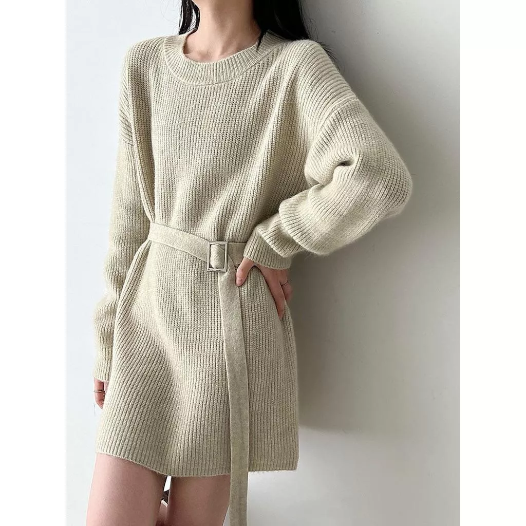 BeigeClothig✤｜𝐍𝐨v.02 氣質綁帶腰圍針織上衣