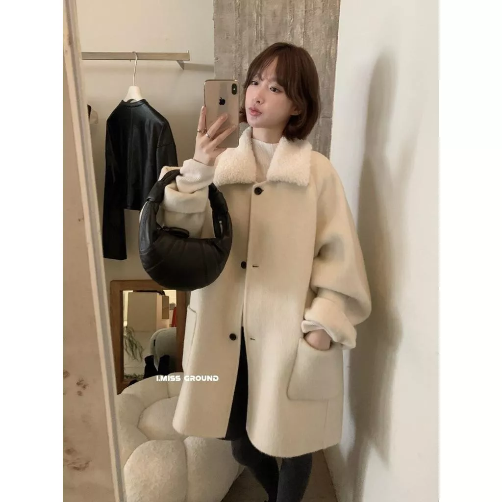 BeigeClothig✤｜𝐃𝐞𝐜.01 自留 I MISS 韓標🇰🇷 高品質手工雙面羊毛大衣外套（毛領可拆）