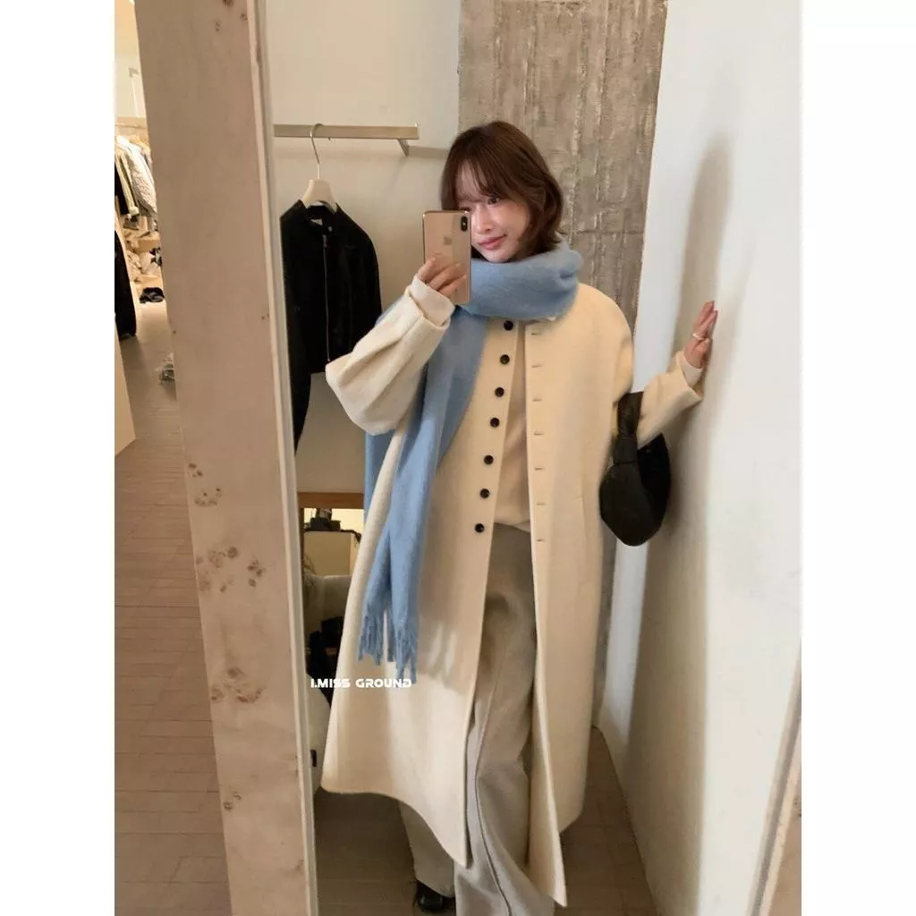 BeigeClothig✤｜𝐃𝐞𝐜.01 I MISS 韓標🇰🇷 高質感手工雙面長版羊毛大衣外套