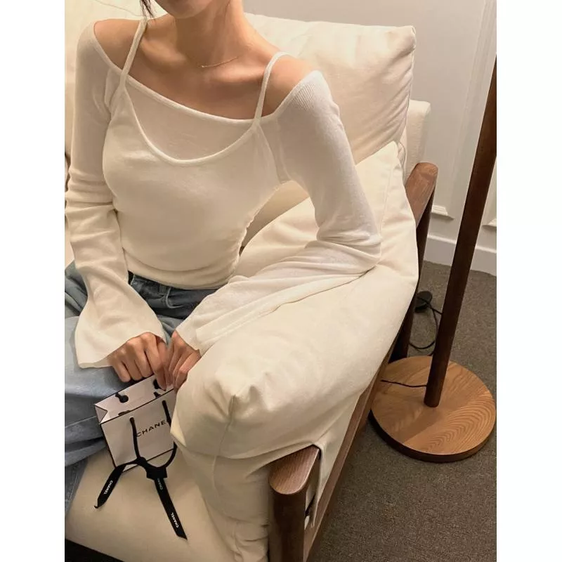 BeigeClothig✤｜𝑱𝒂𝒏.07 回歸款！簡約修身一字領+細肩背心兩件式上衣