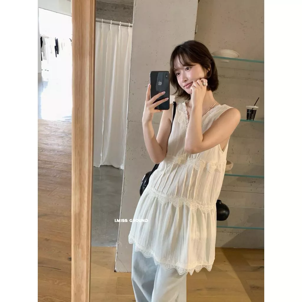 BeigeClothig✤｜𝑴𝒂𝒓𝒄𝒉.06 I MISS 溫柔絕美蕾絲花邊棉質連身裙上衣