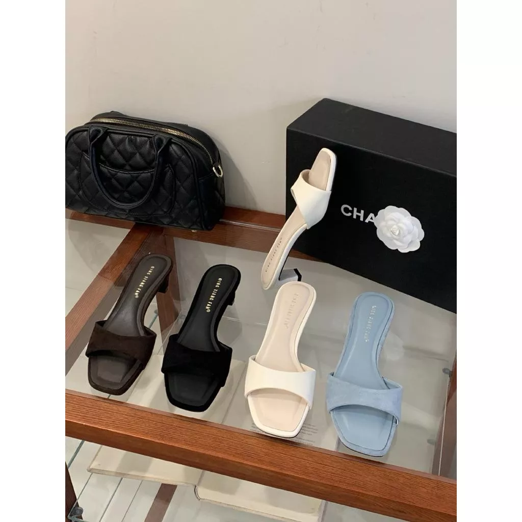BeigeClothig✤｜𝐌𝐚𝐲.08 法式氣質一字粗跟涼拖鞋