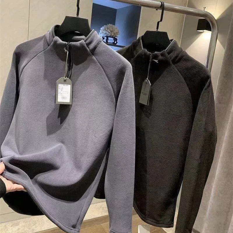 貓姐的網路商店~半高領拉鏈德絨速熱上衣~2種顏色~M-4XL~一件360元~預購款