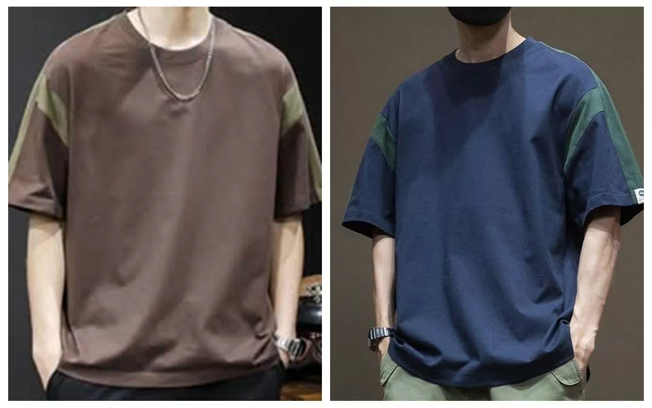 貓姐的網路商店~男生T5124  日系拼色短T~2種顏色~S-5XL~一件380元~預購款