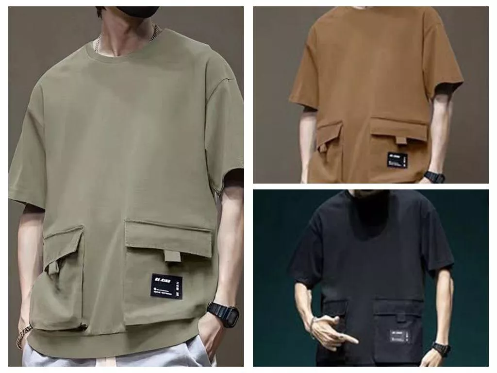 貓姐的網路商店~男士T5162 夏機能工裝短袖t恤~3種顏色~M-4XL~一件420元~預購款